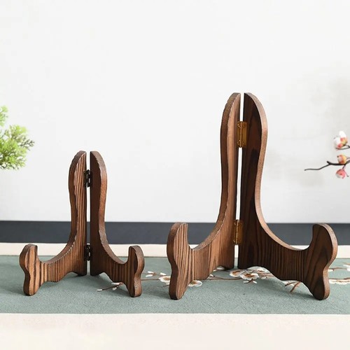Wood display stand adjustable - wood,